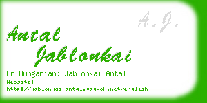 antal jablonkai business card